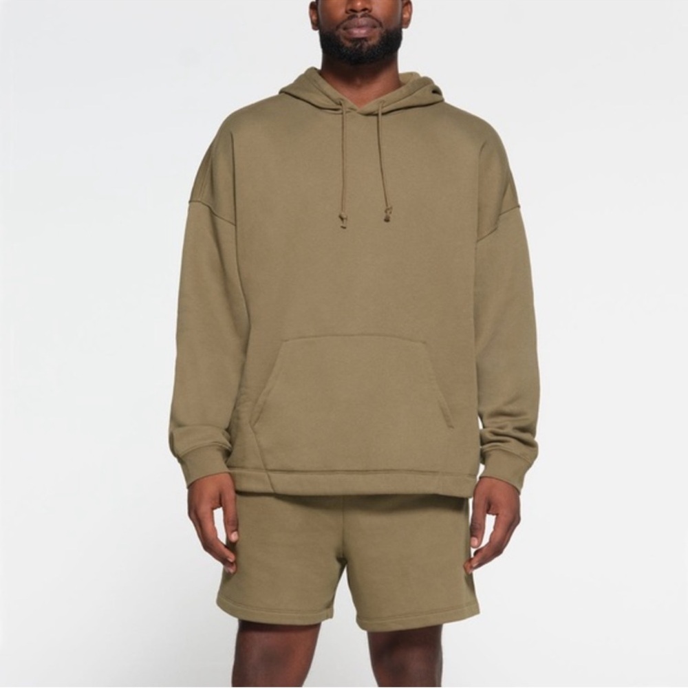 NEW- Skims Men’s Lounge Fleece Hoodie in Army 4X